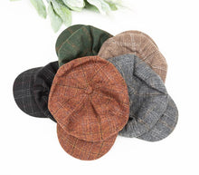 Load image into Gallery viewer, Plaid Newsboy Caps