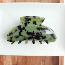 Load image into Gallery viewer, Candace Hair Claw - Olive Tortoise
