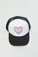 Load image into Gallery viewer, Fame Falling For You Trucker Hat in Black