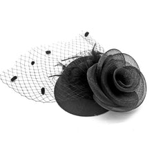 Load image into Gallery viewer, D Fascinator Hat Flower Mesh Feathers Gatsby