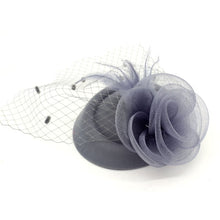 Load image into Gallery viewer, D Fascinator Hat Flower Mesh Feathers Gatsby