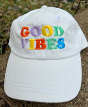 Load image into Gallery viewer, Colorful GOOD VIBES Embroidered Hat