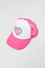 Load image into Gallery viewer, Fame Falling For You Trucker Hat in Pink