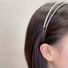 Load image into Gallery viewer, Pearls And Diamond Duo Headband