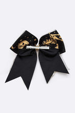 Load image into Gallery viewer, Gold Foil Halloween Large Bow Hair Clip Set
