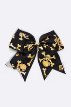 Load image into Gallery viewer, Gold Foil Halloween Large Bow Hair Clip Set
