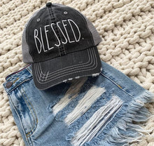 Load image into Gallery viewer, Blessed Rae Dunn Inspired Embroidered Trucker Hat
