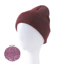 Load image into Gallery viewer, RIBBED GLITTERED BEANIE
