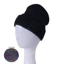 Load image into Gallery viewer, RIBBED GLITTERED BEANIE
