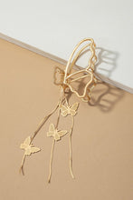 Load image into Gallery viewer, Metal butterfly hair clip butterfly chain drop
