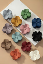 Load image into Gallery viewer, Matte color coated flower hair claw clip

