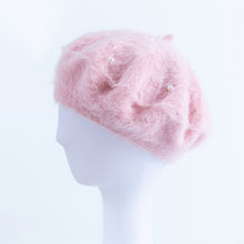 Load image into Gallery viewer, PEARL FAUX FUR FASHION BERET
