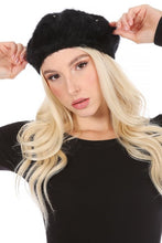 Load image into Gallery viewer, RHINESTONE FAUX FUR BERET
