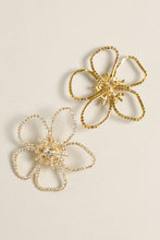 Load image into Gallery viewer, Floral Shaped Paved Stud Earrings
