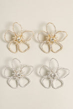 Load image into Gallery viewer, Floral Shaped Paved Stud Earrings
