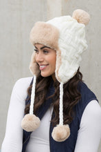 Load image into Gallery viewer, Cable Weave Pom Trapper Hat
