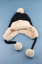 Load image into Gallery viewer, Cable Weave Pom Trapper Hat
