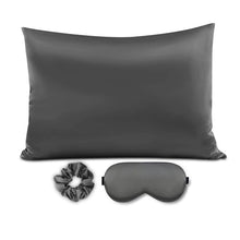 Load image into Gallery viewer, Satin Pillowcase Sleep Mask Scrunchie Gift Set
