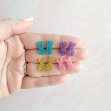 Load image into Gallery viewer, Glitter Bunny Studs - Yellow
