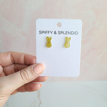 Load image into Gallery viewer, Glitter Bunny Studs - Yellow
