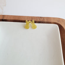 Load image into Gallery viewer, Glitter Bunny Studs - Yellow
