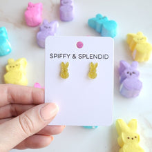 Load image into Gallery viewer, Glitter Bunny Studs - Yellow
