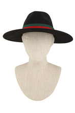 Load image into Gallery viewer, GO Charm with Stripe Band Fedora Hat
