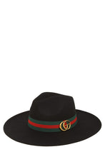 Load image into Gallery viewer, GO Charm with Stripe Band Fedora Hat
