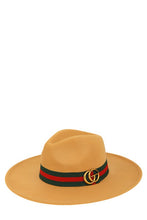 Load image into Gallery viewer, GO Charm with Stripe Band Fedora Hat
