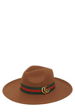 Load image into Gallery viewer, GO Charm with Stripe Band Fedora Hat
