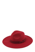 Load image into Gallery viewer, Felt Ribbon Basic Fedora Hat
