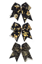 Load image into Gallery viewer, Gold Foil Halloween Large Bow Hair Clip Set
