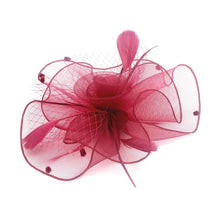 Load image into Gallery viewer, A Fascinator Hat Mesh Ribbon Feathers Gatsby
