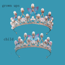 Load image into Gallery viewer, Adult Butterfly Crown Rhinestone Headband L2875-L

