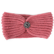 Load image into Gallery viewer, RHINESTONE PENDANT RIBBED WINTER HEADBAND
