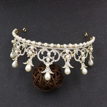 Load image into Gallery viewer, Crown Rhinestone Pearl Headband L2956
