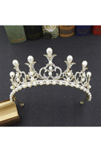 Load image into Gallery viewer, Crown Rhinestone Pearl Headband L2956
