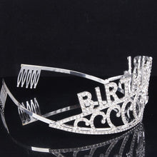 Load image into Gallery viewer, Birthday Rhinestone Crown Headband L3115
