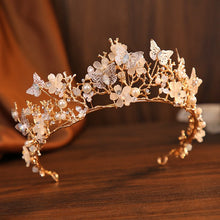Load image into Gallery viewer, Butterfly Pearl Alloy Crown Headband L3208
