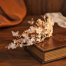 Load image into Gallery viewer, Butterfly Pearl Alloy Crown Headband L3208
