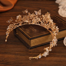 Load image into Gallery viewer, Butterfly Pearl Alloy Crown Headband L3208
