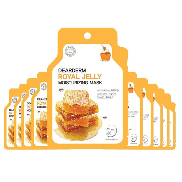 10P-Royal Jelly Moisturizing Face Mask Pack Sheet