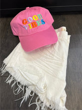Load image into Gallery viewer, Colorful GOOD VIBES Embroidered Hat
