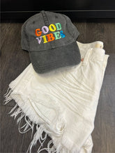 Load image into Gallery viewer, Colorful GOOD VIBES Embroidered Hat
