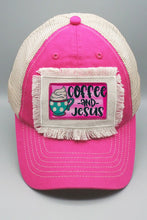 Load image into Gallery viewer, Pink Coffee and Jesus Graphic Patch Hat
