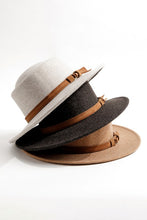 Load image into Gallery viewer, Fringe Leather Belt Strap Fedora Hat
