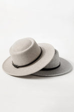 Load image into Gallery viewer, Double Buckle Leather Strap Fedora Hat
