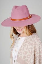 Load image into Gallery viewer, Leather Belt Buckle Strap Fedora Hat
