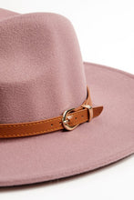 Load image into Gallery viewer, Leather Belt Buckle Strap Fedora Hat

