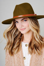 Load image into Gallery viewer, Leather Belt Buckle Strap Fedora Hat
